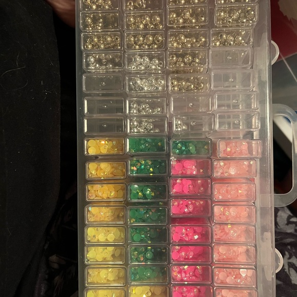 Crafting Box with Beads & Flatback Rhinestones - Picture 2 of 2